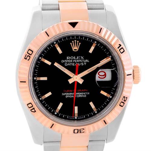 Photo of Rolex Datejust Turnograph Steel 18k Rose Gold Watch 116261