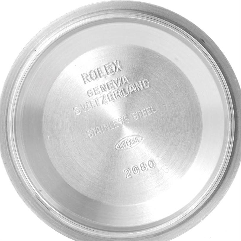 This image shows the inside case back of a Rolex Turn-o-Graph 116264 Men
s Stainless Steel White Dial 116264 Men
s Stainless Steel White Dial watch, displaying engraving details.