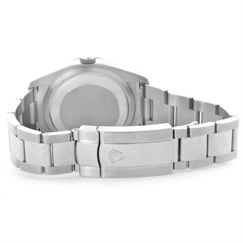 The image shows the back of the Rolex Turn-o-Graph 116264 Men
s Stainless Steel White Dial 116264 Men
s Stainless Steel White Dial watch, focusing on the case back, bracelet, and clasp.