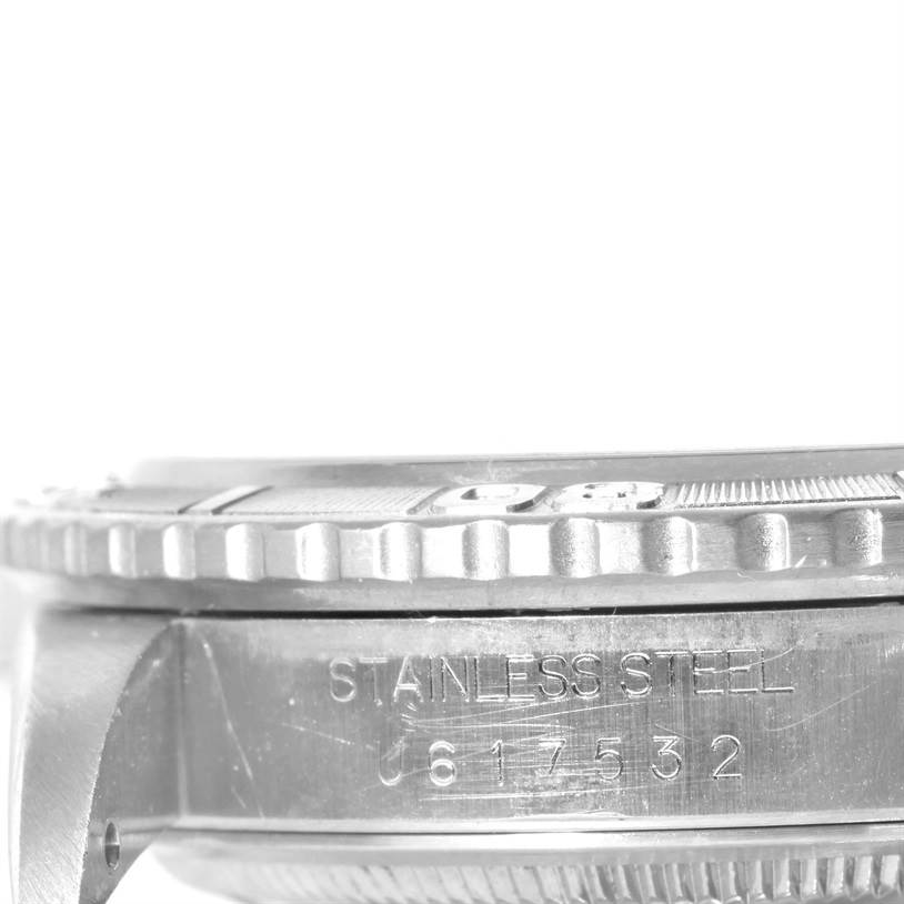 The image shows a close-up side view of the stainless steel case and bezel of a Rolex Turn-o-Graph 16264 Men's Stainless Steel Black Dial 16264 Men's Stainless Steel Black Dial watch.