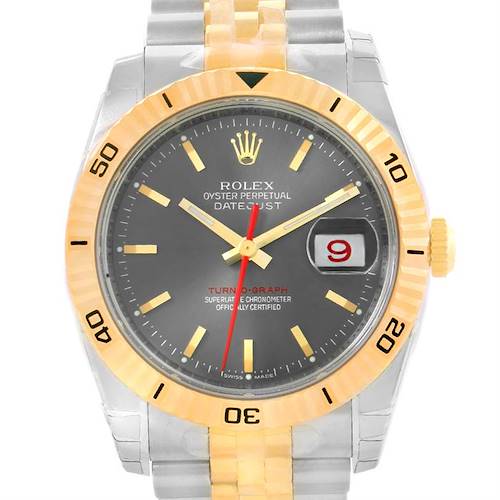 Photo of Rolex Thunderbird Turnograph Steel 18k Yellow Gold Watch 116263 Unworn