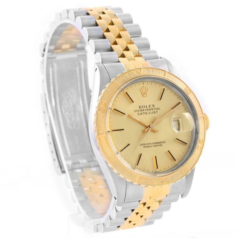 Rolex Datejust Turnograph Mens Steel 18k Yellow Gold Watch 16263 SwissWatchExpo