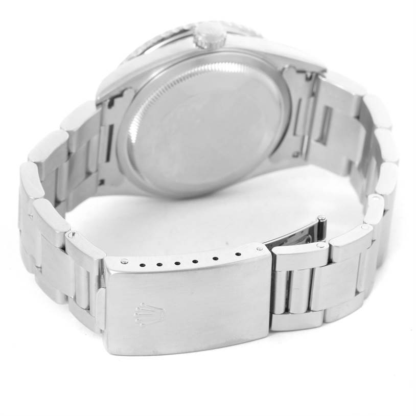 This image shows the back view and bracelet clasp of a Rolex Turn-o-Graph 16264 Men's Stainless Steel Black Dial 16264 Men's Stainless Steel Black Dial watch.