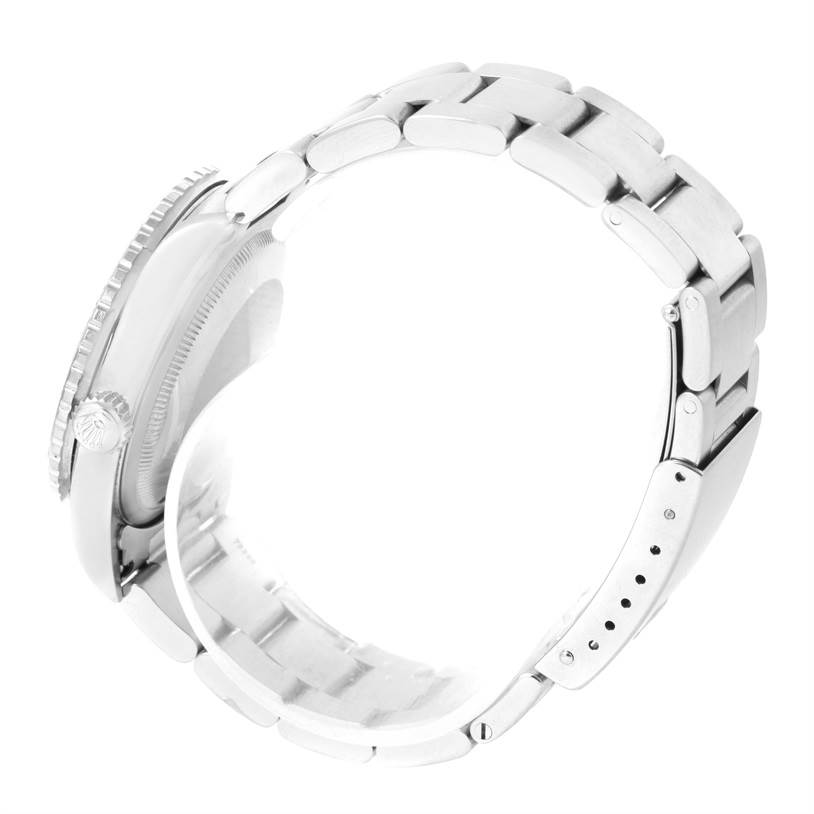 This image shows a side view of the Rolex Turn-o-Graph 16264 Men's Stainless Steel Black Dial 16264 Men's Stainless Steel Black Dial watch, highlighting its crown, bezel, and bracelet.