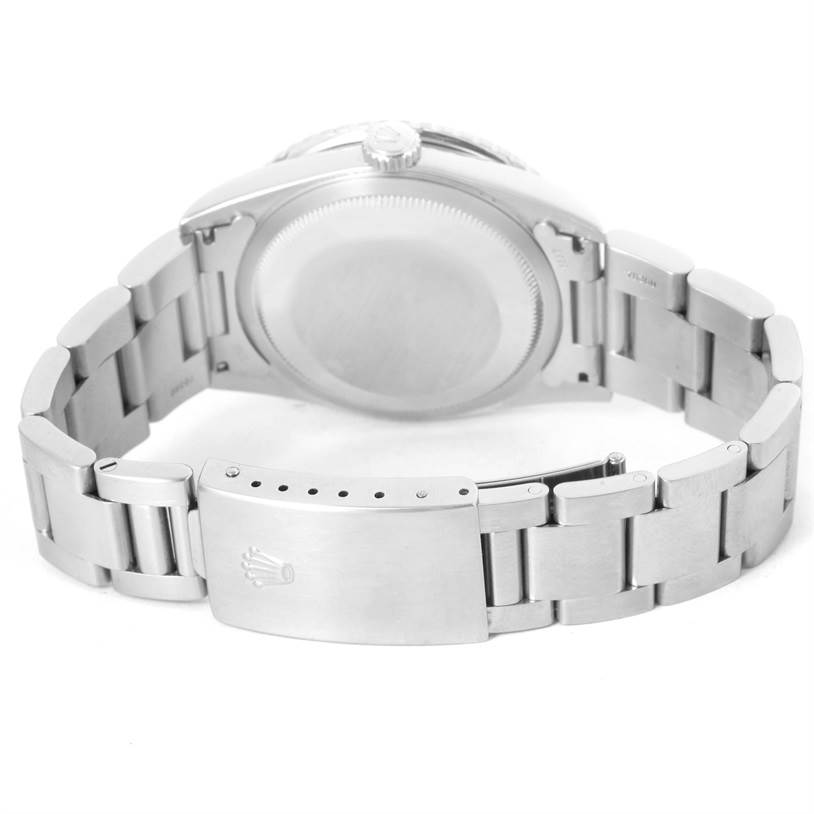 The image shows the back view of a Rolex Turn-o-Graph 16264 Men's Stainless Steel Black Dial 16264 Men's Stainless Steel Black Dial watch, highlighting the case back and bracelet with the clasp.