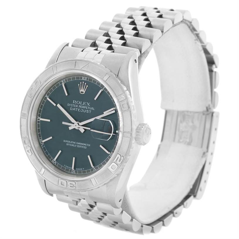 The Rolex Turn-o-Graph 16264 Men's Stainless Steel Grey Dial 16264 Men's Stainless Steel Grey Dial watch is shown at a slight angle, highlighting its face, bezel, crown, and bracelet.