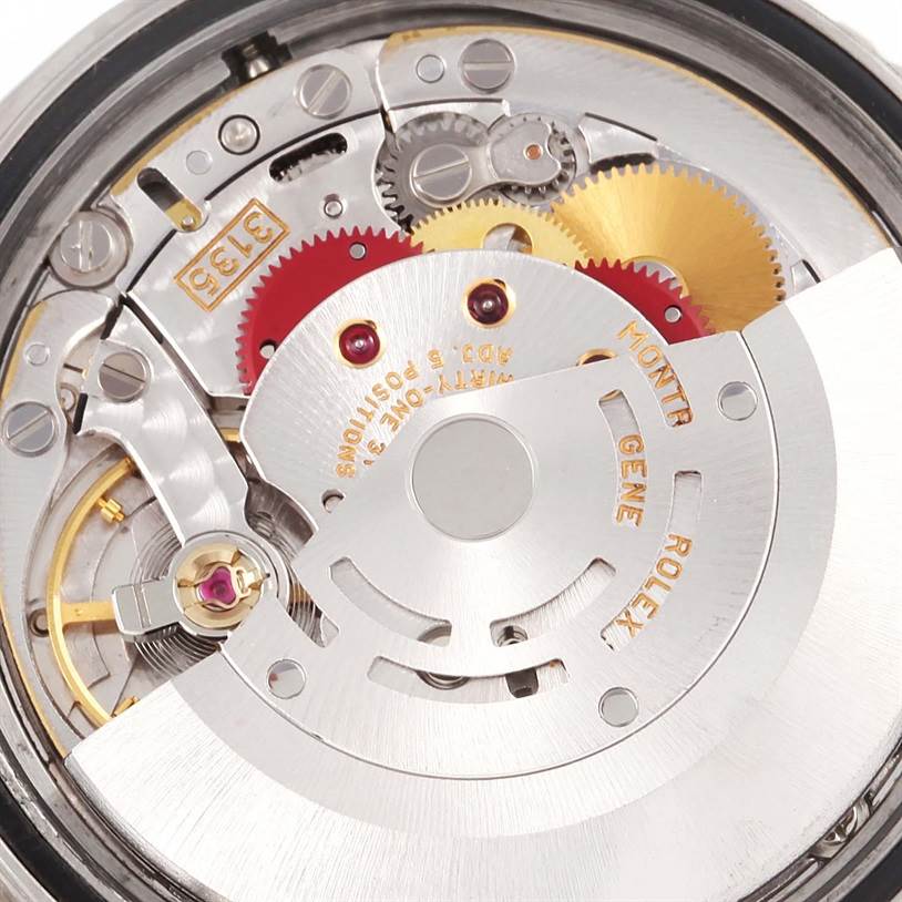 The image shows the internal movement mechanism of the Rolex Turn-o-Graph 16264 Men's Stainless Steel Grey Dial 16264 Men's Stainless Steel Grey Dial watch from a close-up, detailed angle.