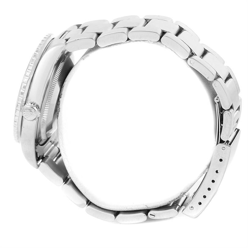 The image shows a side view of the Rolex Turn-o-Graph 16264 Men's Stainless Steel Blue Dial 16264 Men's Stainless Steel Blue Dial watch, focusing on the bracelet and crown.