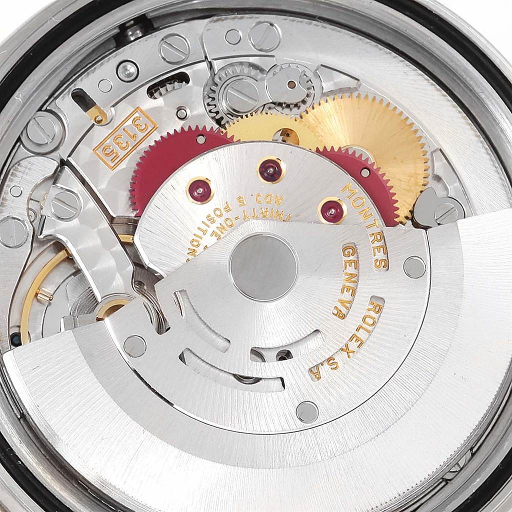This image showcases the intricate inner movement mechanism of the Rolex Turn-o-Graph 16264 Men's Stainless Steel Silver Dial 16264 Men's Stainless Steel Silver Dial model, viewed from the back.