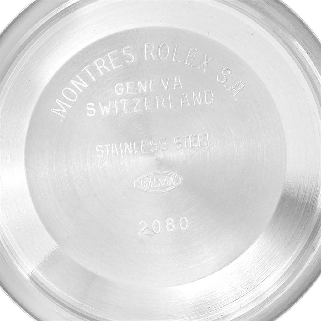 This image shows the inner case back of a Rolex Turn-o-Graph 16263 Men's Steel and Gold (two tone) White Dial 16263 Men's Steel and Gold (two tone) White Dial watch, detailing the brand and material.