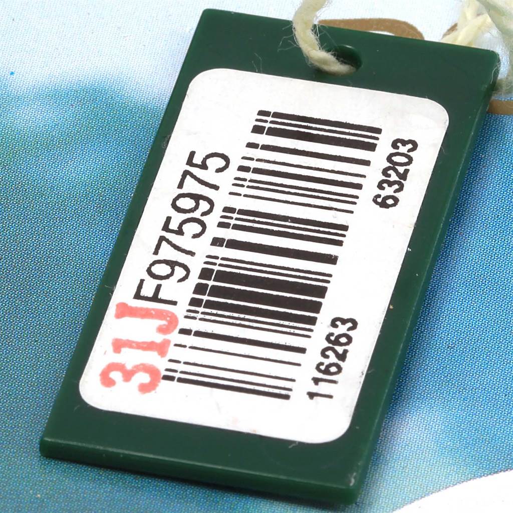 This image shows a barcode tag for the Rolex Turn-o-Graph 116263 Men's Stainless Steel White Dial 116263 Men's Stainless Steel White Dial model from a close-up angle.