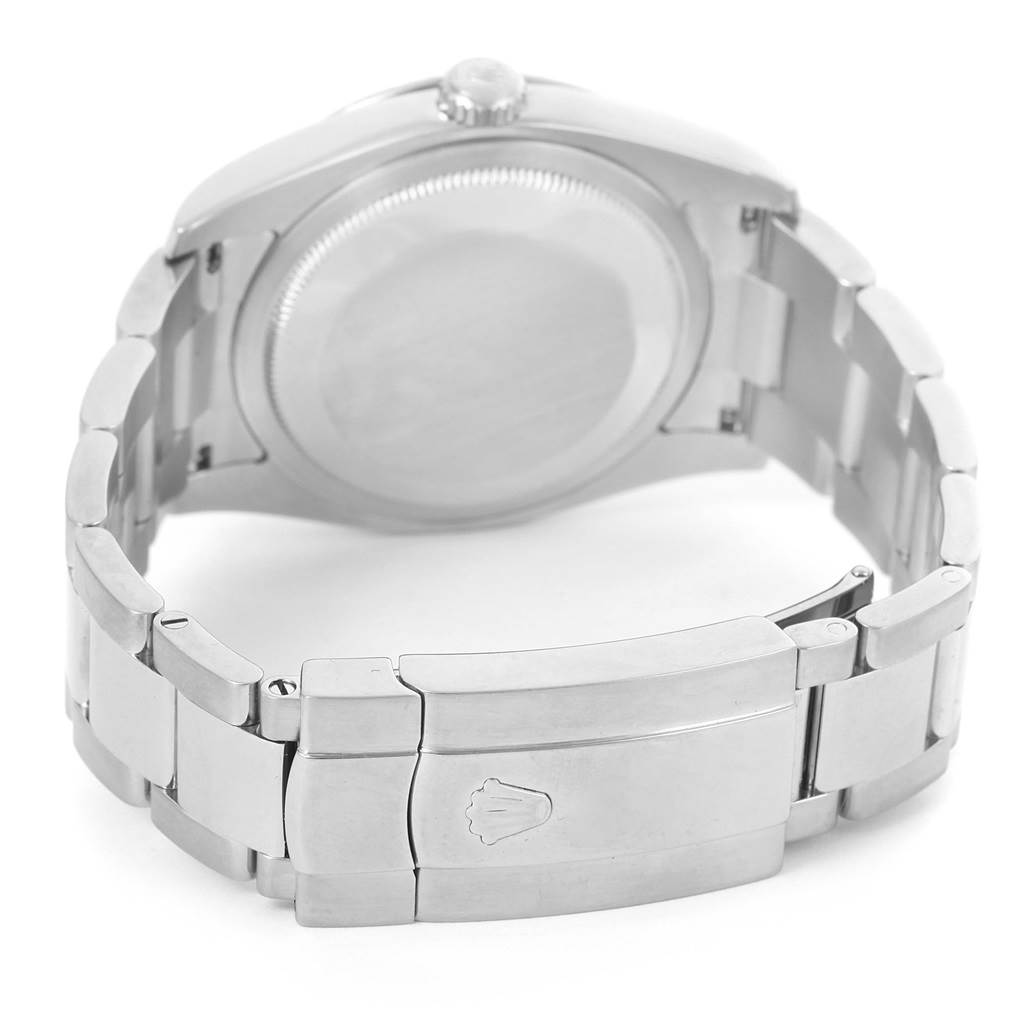 The image shows the back view of the Rolex Turn-o-Graph 116264 Men's Stainless Steel Blue Dial 116264 Men's Stainless Steel Blue Dial watch, focusing on the case back and clasp of the bracelet.