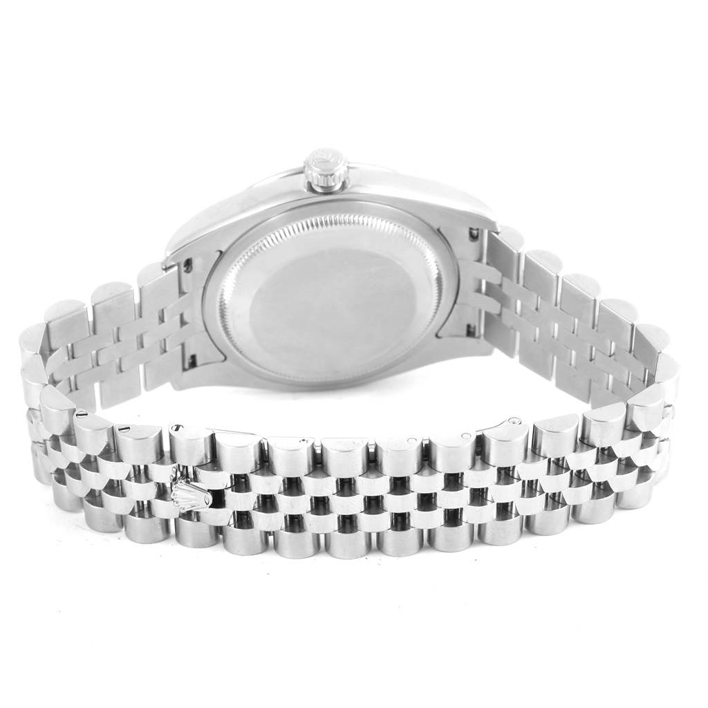 The image shows the back case and bracelet of the Rolex Turn-o-Graph 116264 Men
s Stainless Steel White Dial 116264 Men
s Stainless Steel White Dial watch from a rear angle.