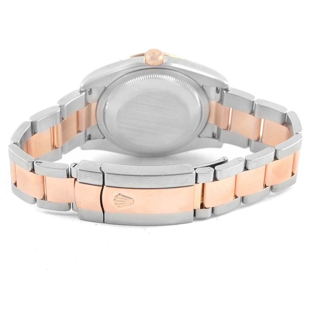 The image shows the back case and bracelet of the Rolex Turn-o-Graph 116261 Men's Stainless Steel Silver Dial 116261 Men's Stainless Steel Silver Dial watch, with a two-tone metal design.