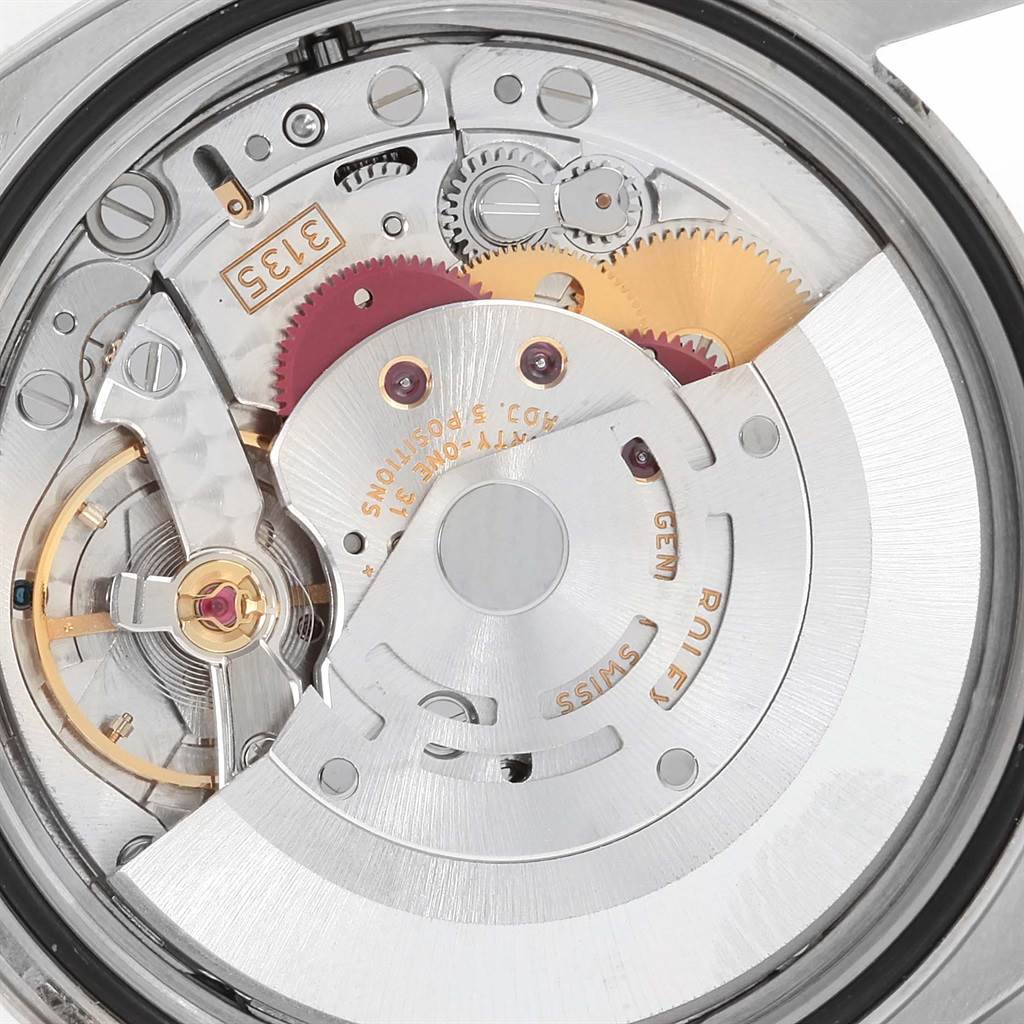 This image shows the intricate internal mechanical movement of a Rolex Turn-o-Graph 116264 Men
s Stainless Steel White Dial 116264 Men
s Stainless Steel White Dial watch, viewed from the back.