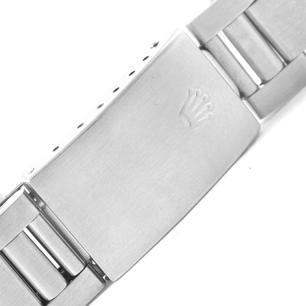 The image shows the clasp and part of the bracelet of a Rolex Turn-o-Graph 16264 Men's Stainless Steel Silver Dial 16264 Men's Stainless Steel Silver Dial watch from a close-up angle.