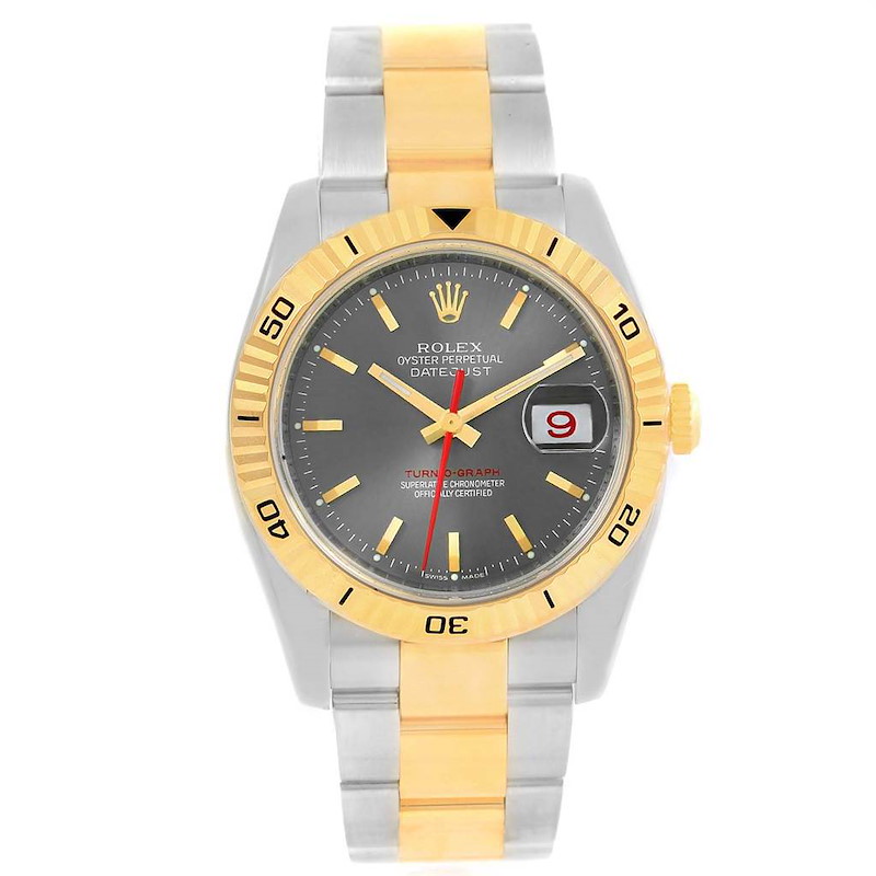 Rolex Turnograph Datejust Steel Yellow Gold Watch 116263 Box Papers SwissWatchExpo
