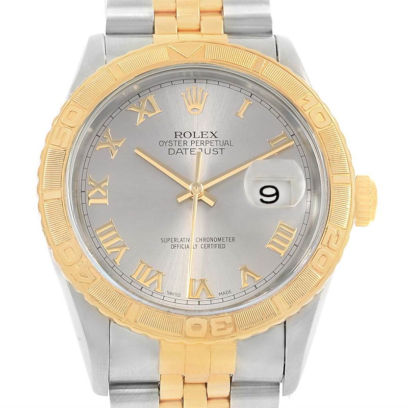 Rolex Datejust Turnograph Steel Yellow Gold Jubilee Bracelet Watch 16263 SwissWatchExpo