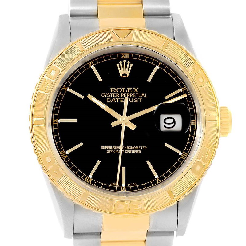 Rolex Datejust Turnograph 36mm Steel Yellow Gold Watch 16263 Box Papers SwissWatchExpo