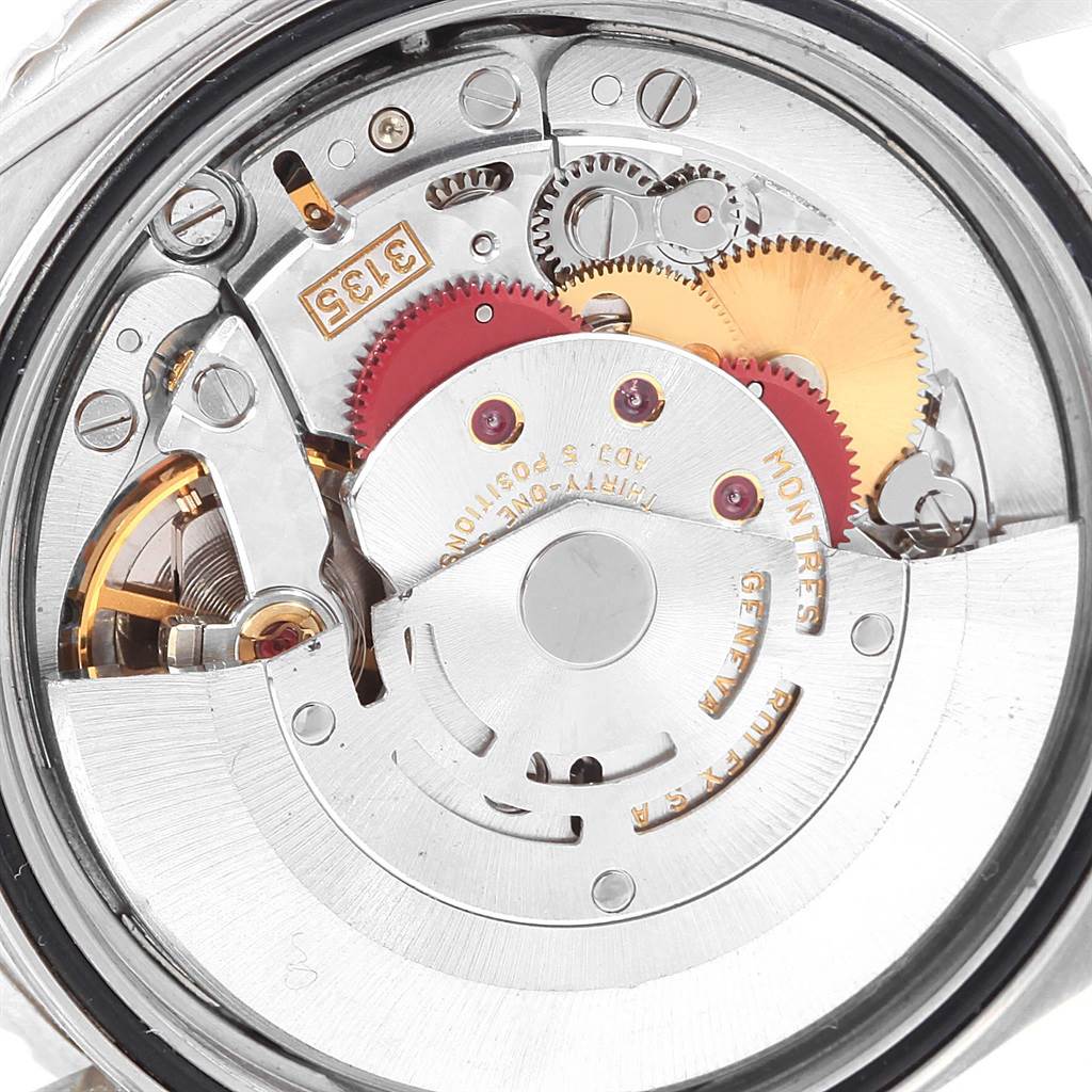 This image shows the internal mechanism and components of a Rolex Turn-o-Graph 16264 Men's Stainless Steel Silver Dial 16264 Men's Stainless Steel Silver Dial watch from a rear angle.