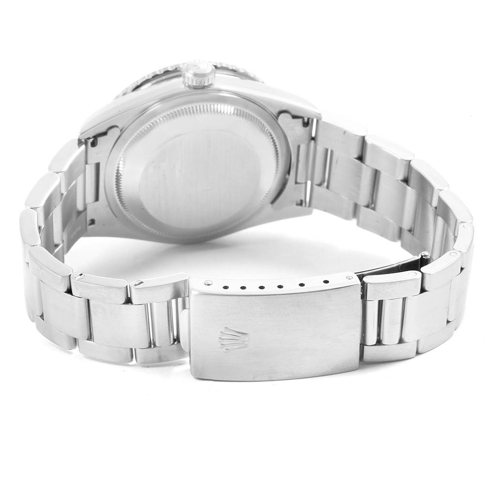 This image shows the back case and clasp of a Rolex Turn-o-Graph 16264 Men's Stainless Steel White Dial 16264 Men's Stainless Steel White Dial watch from a rear angle.