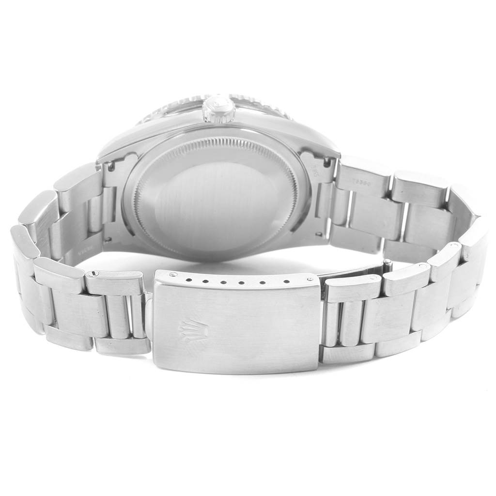 The image shows the back and the bracelet of a Rolex Turn-o-Graph 16264 Men's Stainless Steel Black Dial 16264 Men's Stainless Steel Black Dial watch, displaying the clasp and case back.