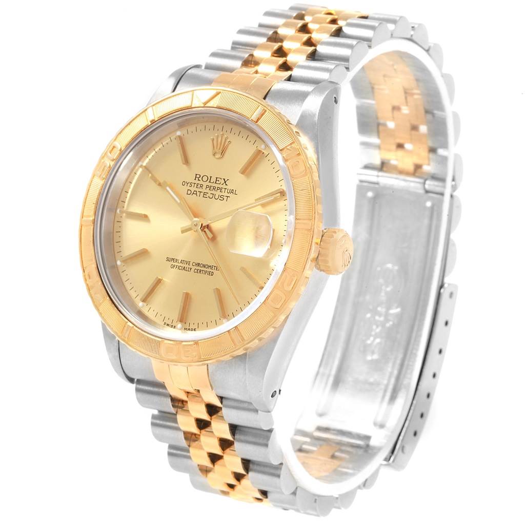 Rolex Datejust Turnograph Steel 18K Yellow Gold Mens Watch 16263 ...