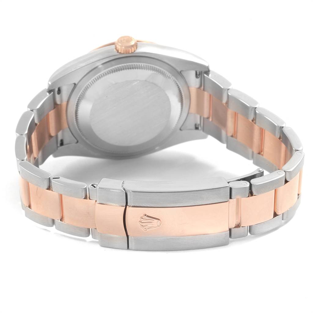 The image shows the back case and bracelet of a Rolex Turn-o-Graph 116261 Men
s Stainless Steel Silver Dial 116261 Men
s Stainless Steel Silver Dial, prominently featuring the clasp and crown.