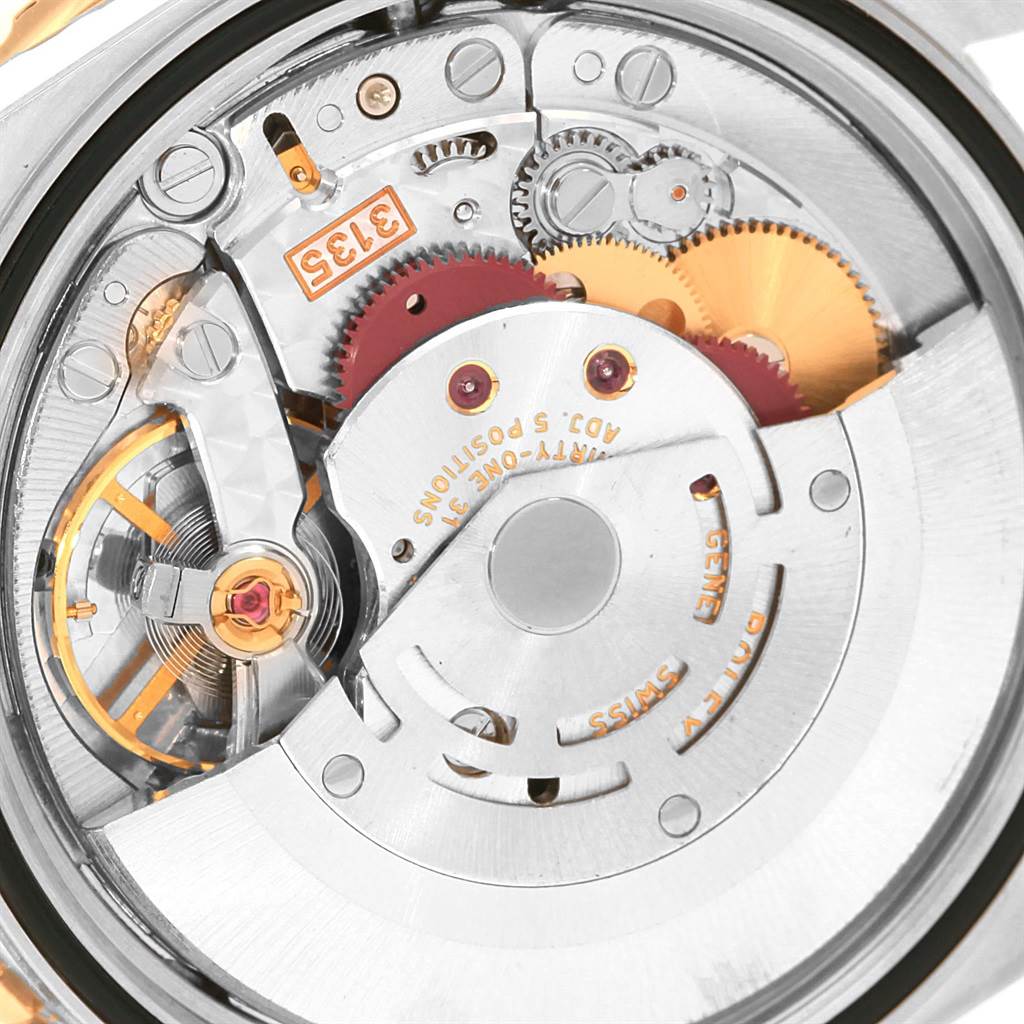 This image shows the internal movement mechanism from the back of a Rolex Turn-o-Graph 16263 Men's Steel and Gold (two tone) Silver Dial 16263 Men's Steel and Gold (two tone) Silver Dial watch model.