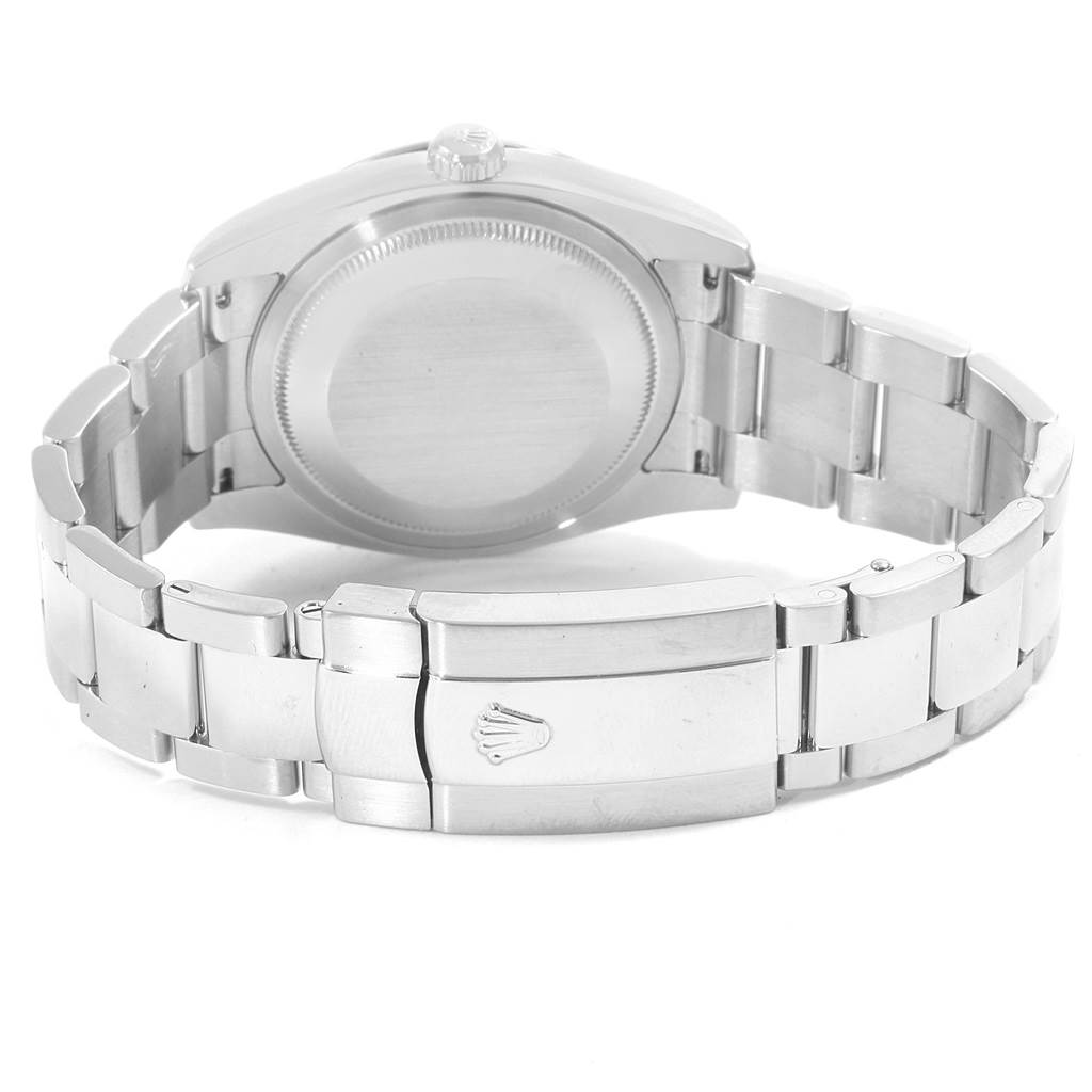 This image shows the back case and clasp of a Rolex Turn-o-Graph 116264 Men's Stainless Steel White Dial 116264 Men's Stainless Steel White Dial watch, with the crown and bracelet visible.