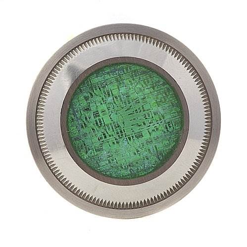 This image shows a top-view angle of the green crystal and fluted bezel of a Rolex Turn-o-Graph 16264 Men's Stainless Steel Grey Dial 16264 Men's Stainless Steel Grey Dial watch.