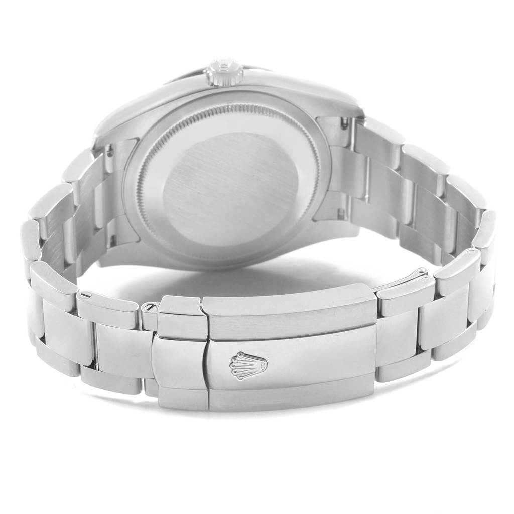 This image shows the back of a Rolex Turn-o-Graph 116264 Men's Stainless Steel White Dial 116264 Men's Stainless Steel White Dial watch, highlighting the case back and bracelet.