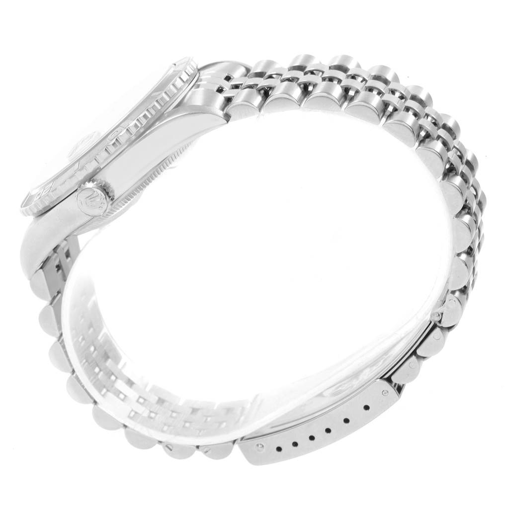 The image displays a side view of a Rolex Turn-o-Graph 16264 Men's Stainless Steel Silver Dial 16264 Men's Stainless Steel Silver Dial watch, showcasing the case, crown, bezel, and part of the bracelet.