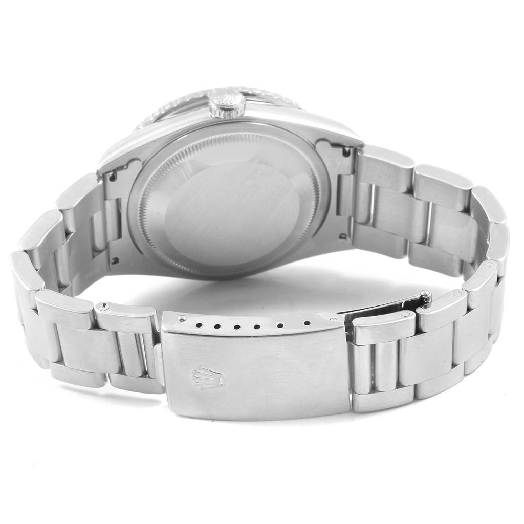 The image shows the back view and clasp of the Rolex Turn-o-Graph 16264 Men
s Stainless Steel White Dial 16264 Men
s Stainless Steel White Dial watch.