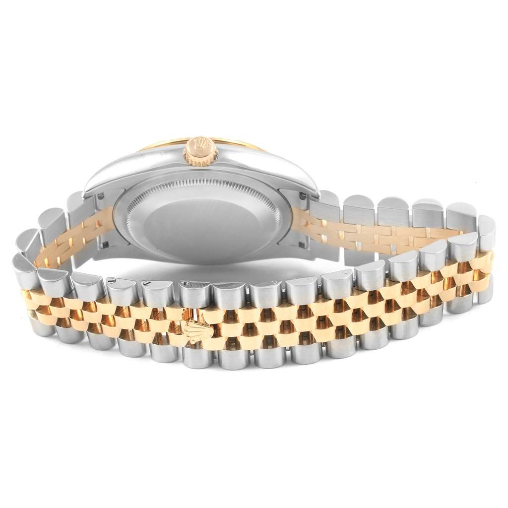 This image shows the back and bracelet of the Rolex Turn-o-Graph 116263 Men's Steel and Gold (two tone) Grey Dial 116263 Men's Steel and Gold (two tone) Grey Dial watch, highlighting its two-tone metal design and clasp.
