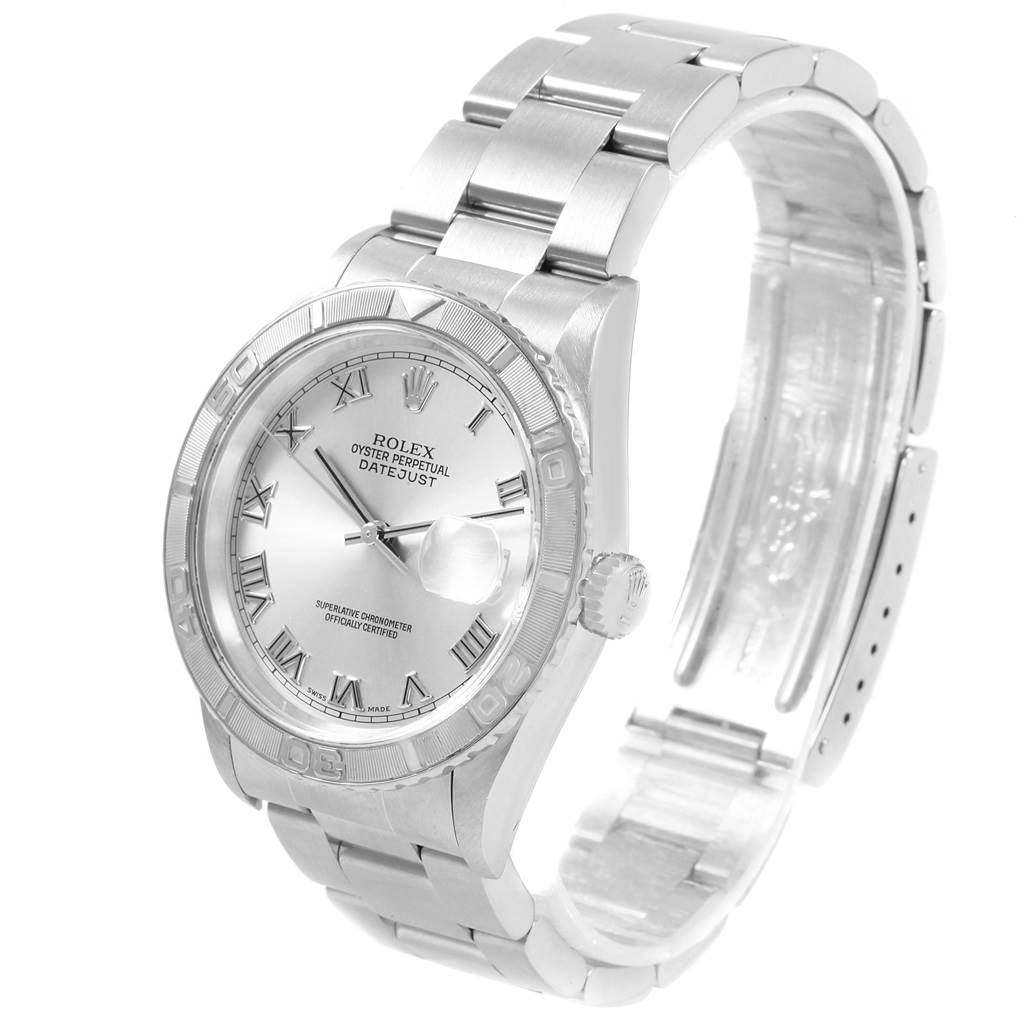 The image shows a Rolex Turn-o-Graph 16264 Men's Stainless Steel Silver Dial 16264 Men's Stainless Steel Silver Dial watch from a front angle, displaying the face, bezel, and bracelet.