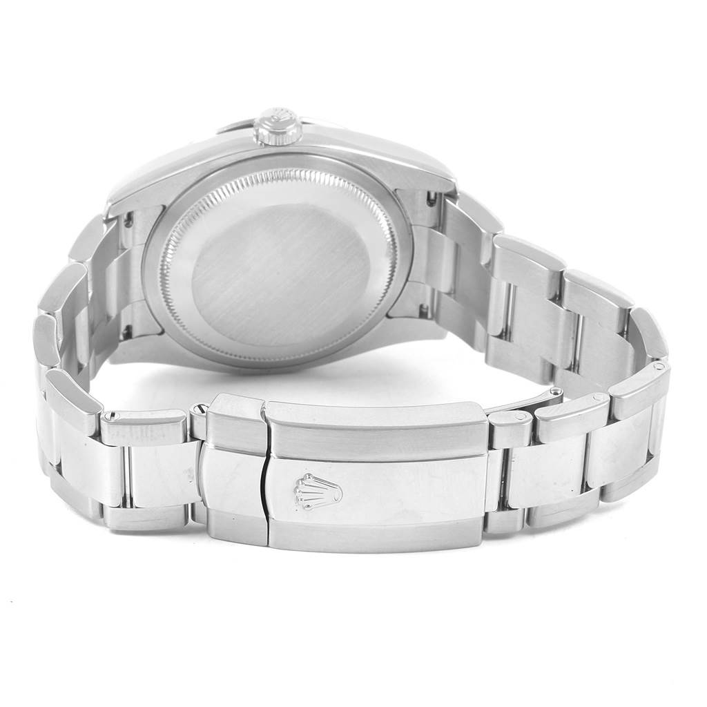 The image shows the back case and clasp of a Rolex Turn-o-Graph 116264 Men's Stainless Steel White Dial 116264 Men's Stainless Steel White Dial watch from a rear angle.