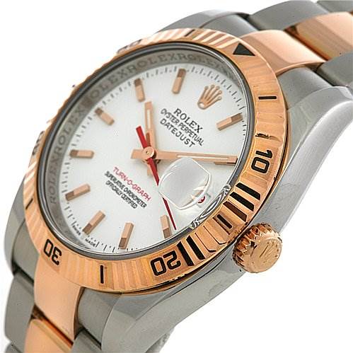 The image shows a Rolex Turn-o-Graph 116261 Men's Stainless Steel Grey Dial 116261 Men's Stainless Steel Grey Dial watch at a three-quarter angle, highlighting the bezel, crown, dial, and part of the bracelet.