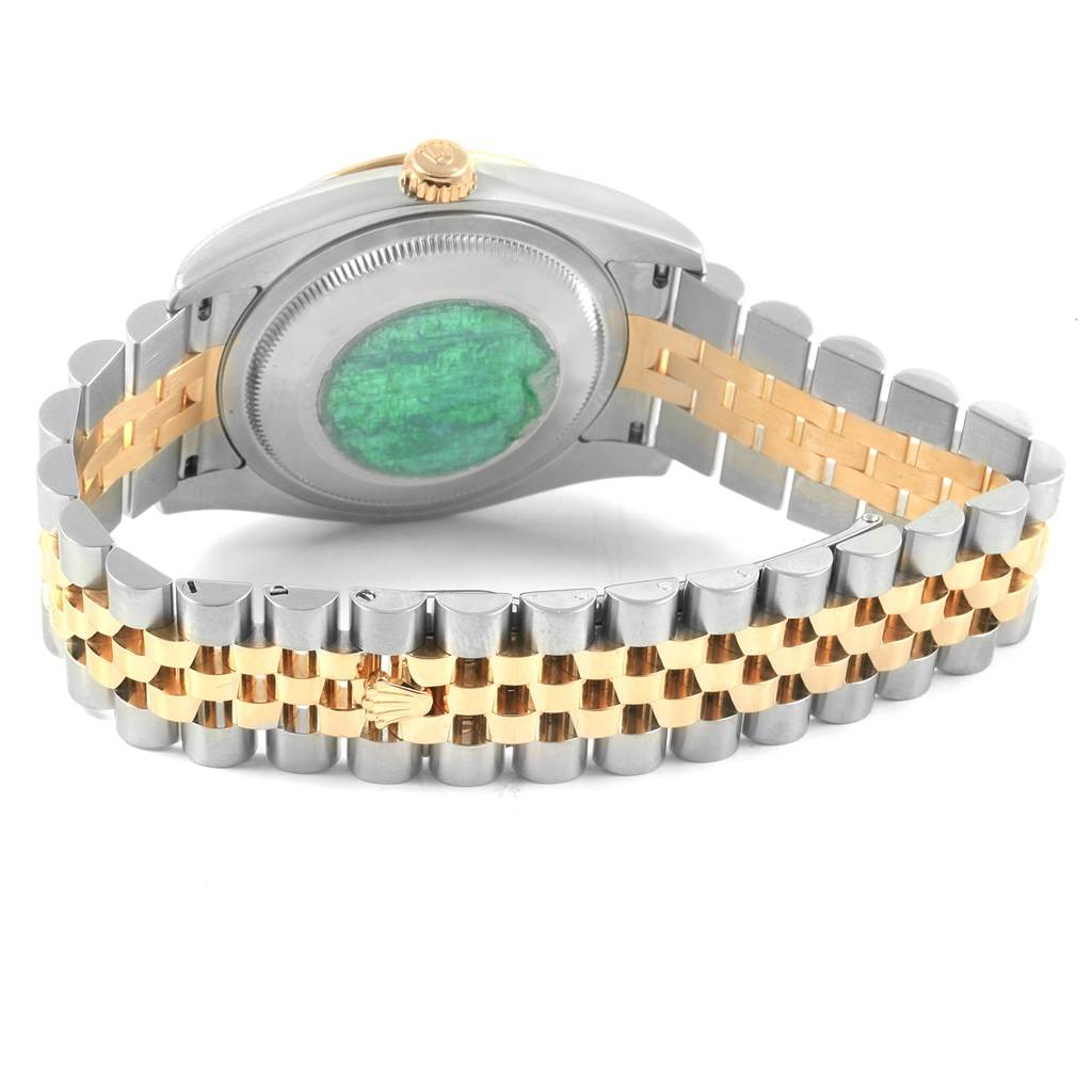 This image shows the back case and bracelet of a Rolex Turn-o-Graph 116263 Men's Stainless Steel White Dial 116263 Men's Stainless Steel White Dial watch from a rear angle.