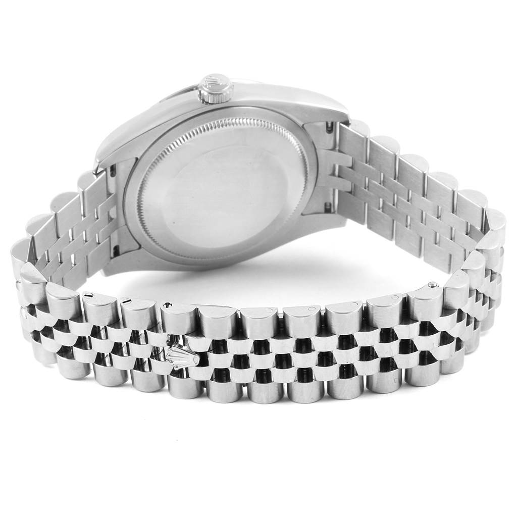 The image shows the back and bracelet of a Rolex Turn-o-Graph 116264 Men
s Stainless Steel Black Dial 116264 Men
s Stainless Steel Black Dial watch from a rear angle.