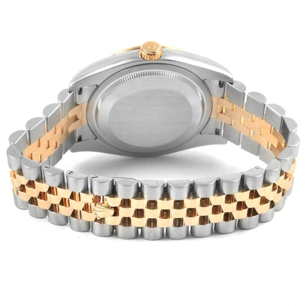 This image shows the back case and band of a Rolex Turn-o-Graph 116263 Men
s Stainless Steel White Dial 116263 Men
s Stainless Steel White Dial watch at a rear angle.