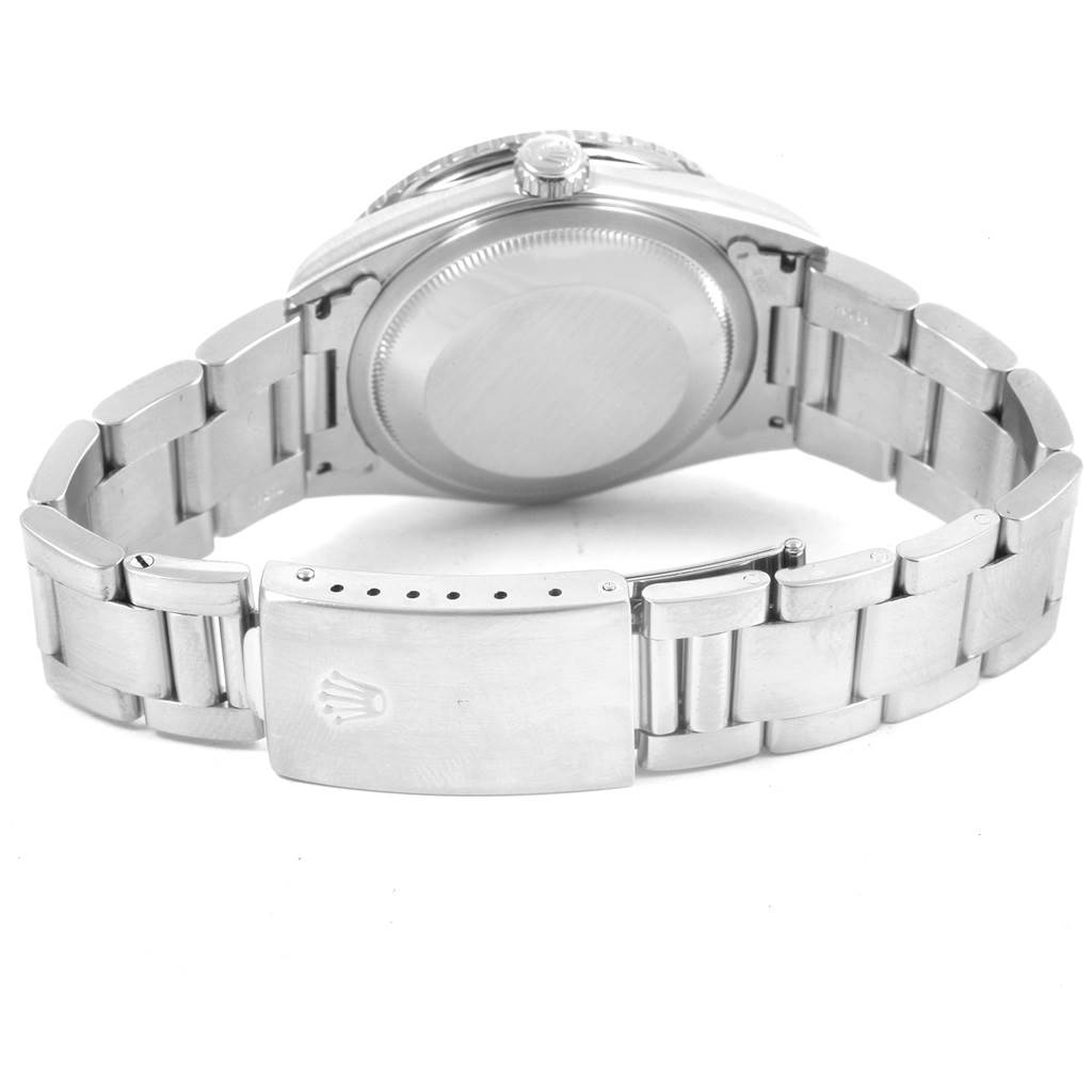This image shows the back view of a Rolex Turn-o-Graph 16264 Men
s Stainless Steel White Dial 16264 Men
s Stainless Steel White Dial watch, highlighting the clasp, case back, and bracelet.