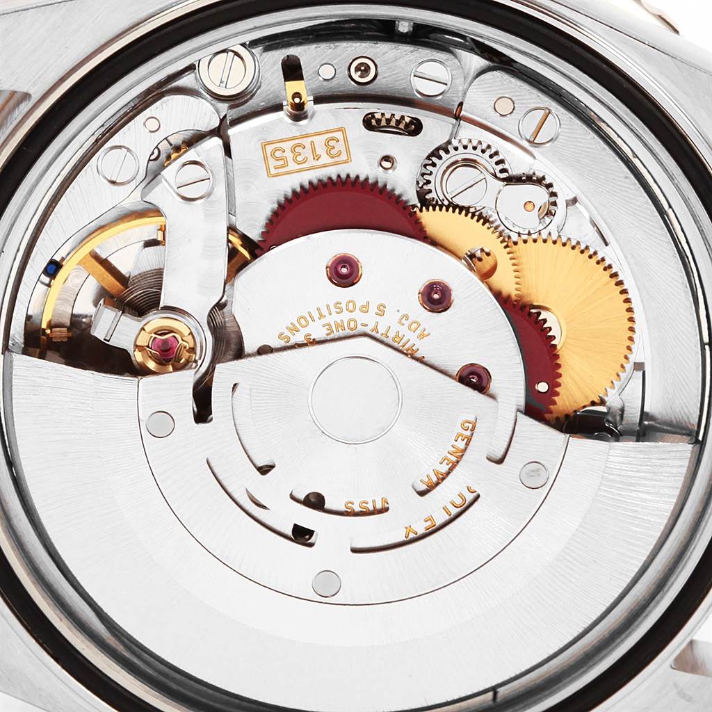 This is a close-up shot of the Rolex Turn-o-Graph 16264 Men
s Stainless Steel White Dial 16264 Men
s Stainless Steel White Dial watch movement, showcasing its intricate internal gears and components.