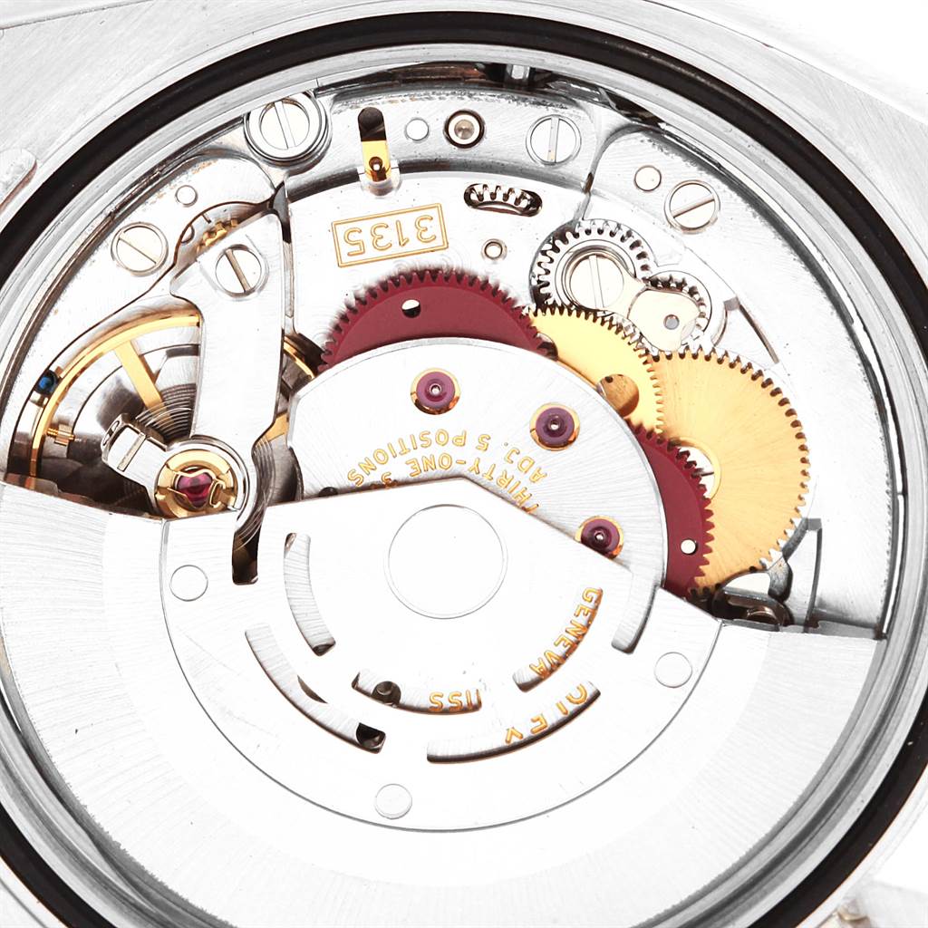 This image shows the inner mechanical movement of the Rolex Turn-o-Graph 116264 Men
s Stainless Steel White Dial 116264 Men
s Stainless Steel White Dial model.