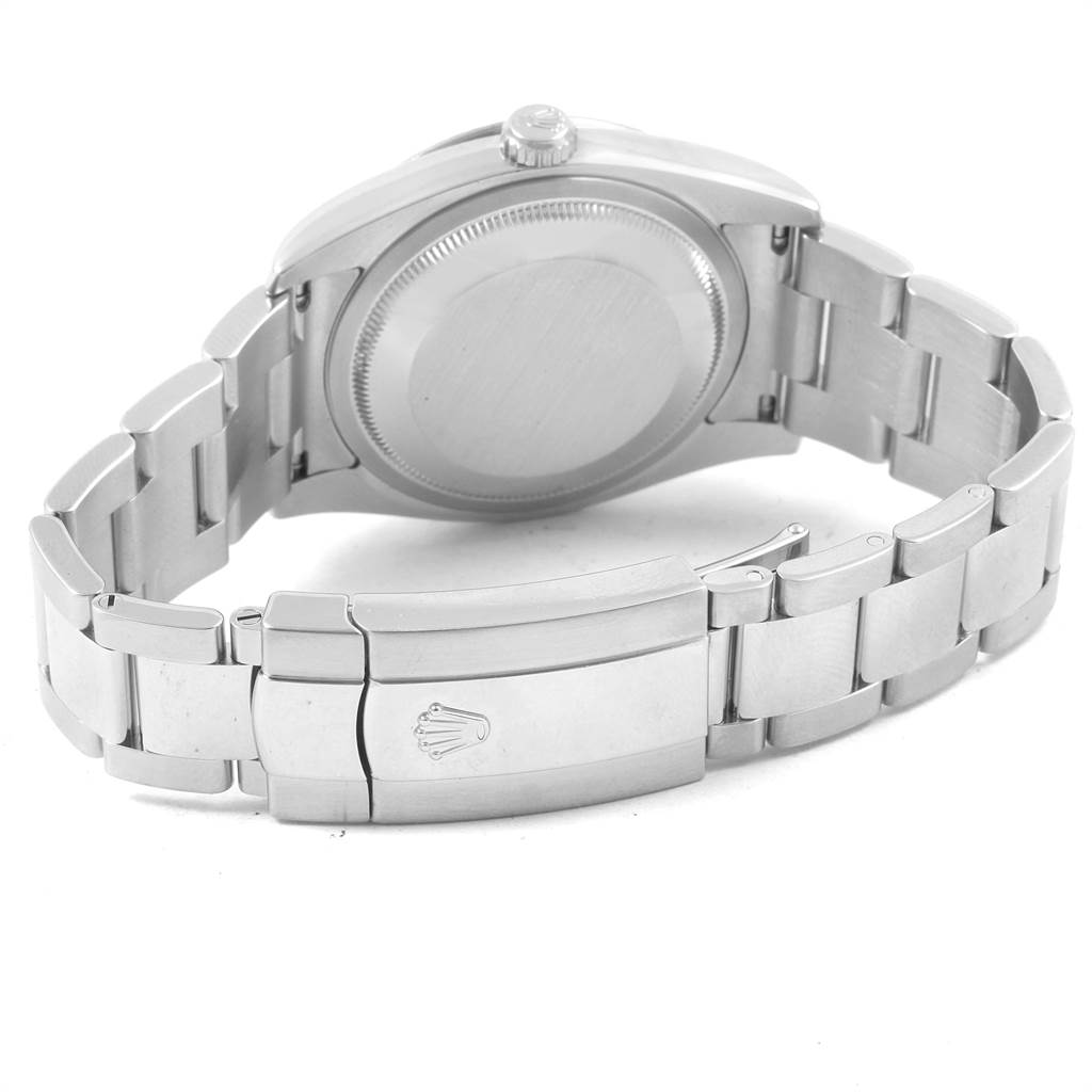 The image shows the back case and clasp of a Rolex Turn-o-Graph 116264 Men
s Stainless Steel White Dial 116264 Men
s Stainless Steel White Dial watch from a rear angle.