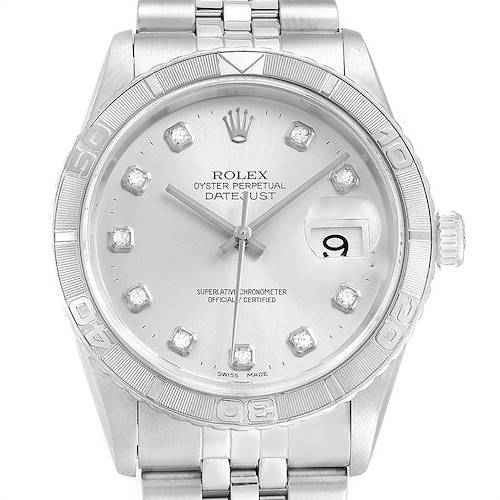 Photo of Rolex Turnograph Datejust Steel White Gold Diamond Mens Watch 16264 on OYSTER