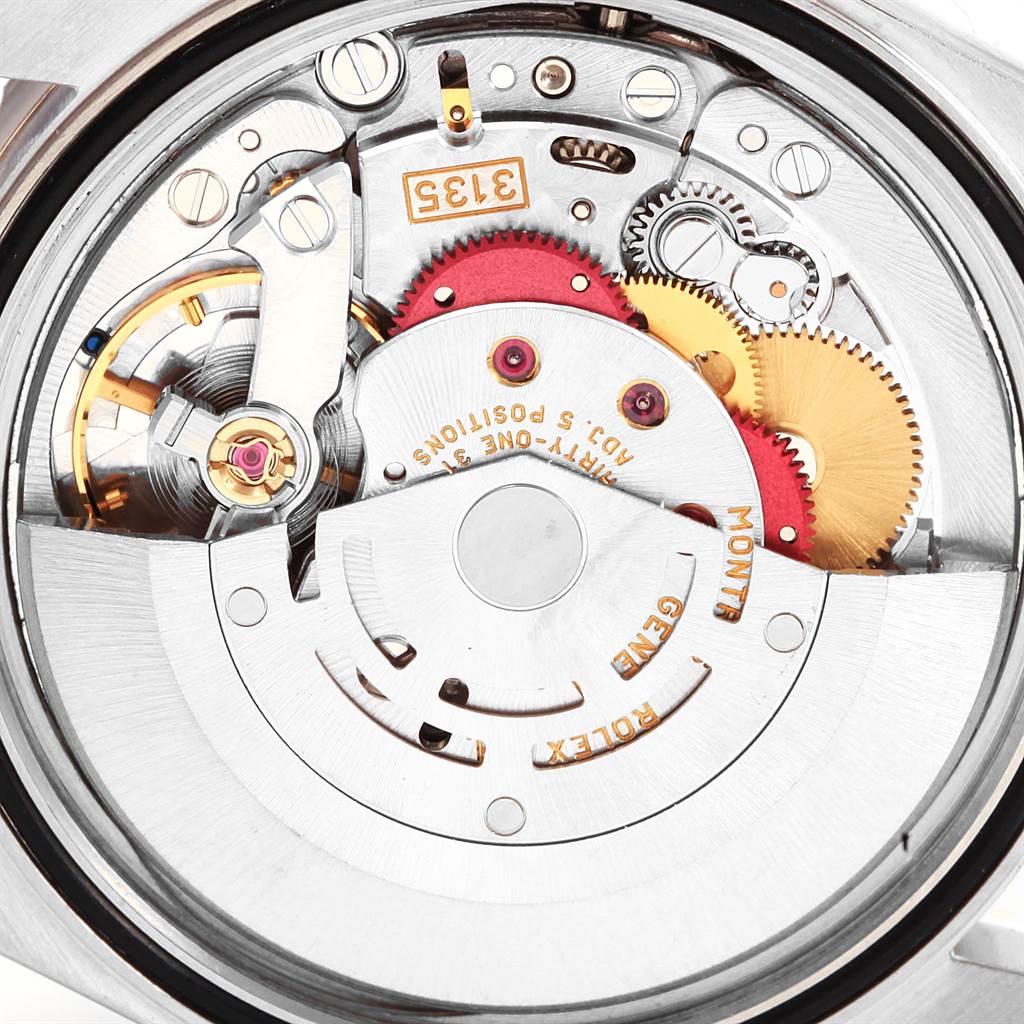 This image shows a close-up view of the Rolex Turn-o-Graph 16264 Men
s Stainless Steel Silver Dial 16264 Men
s Stainless Steel Silver Dial model
s movement and internal mechanisms.