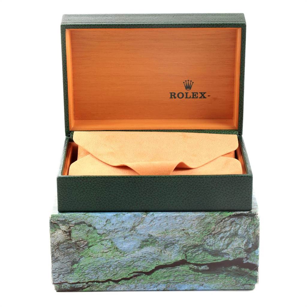 The image shows an open Rolex box for a Turn-o-Graph model, revealing the interior packaging.