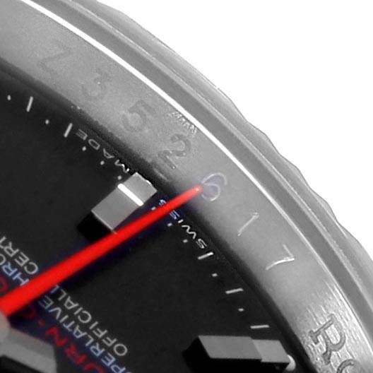 The image shows a close-up of the dial and bezel of the Rolex Turn-o-Graph 116264 Men's Stainless Steel Black Dial 116264 Men's Stainless Steel Black Dial watch.