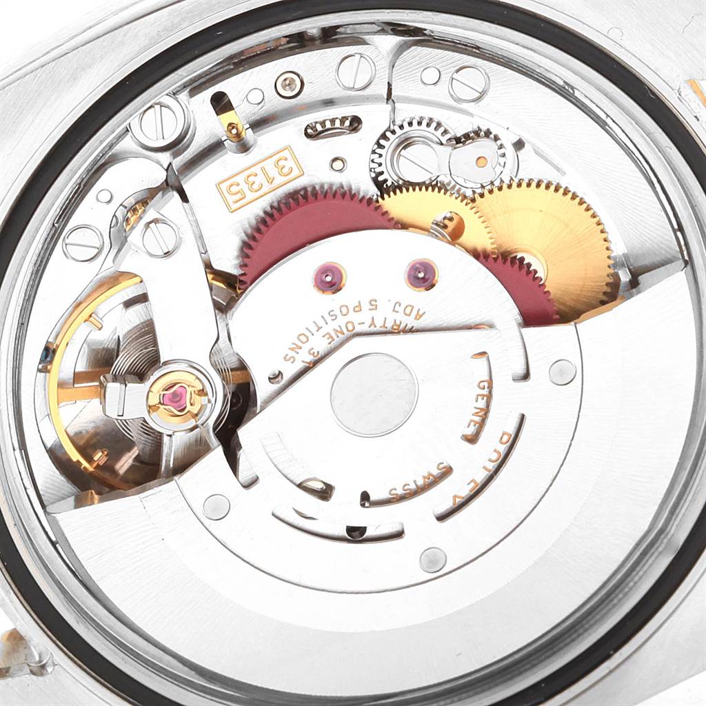 This image shows the internal mechanical movement of a Rolex Turn-o-Graph 116263 Men
s Stainless Steel White Dial 116263 Men
s Stainless Steel White Dial watch.